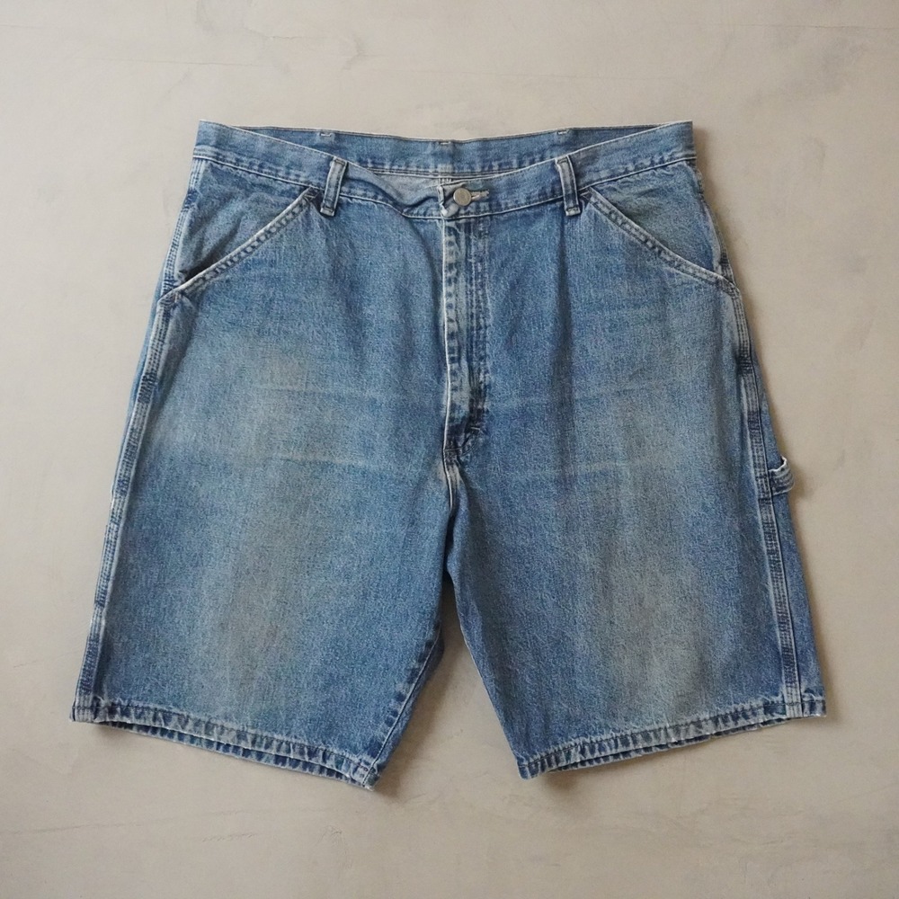 Vintage Wrangler Hero Carpenter Shorts 36 Mens Blue Denim Workwear